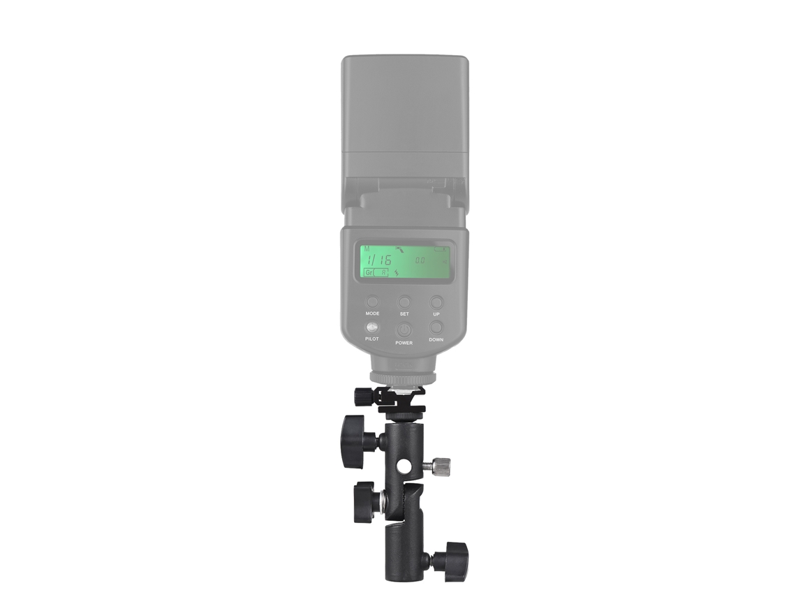 Soporte para flash de cámara con pivote, soporte y montura para Speedlite y trípode.