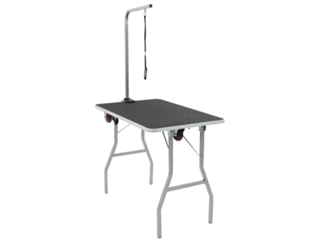Mesa de higiene para mascotas, portátil y con ruedas
