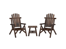Conjunto de muebles de jardín de madera maciza de abeto Dkd Home Decor