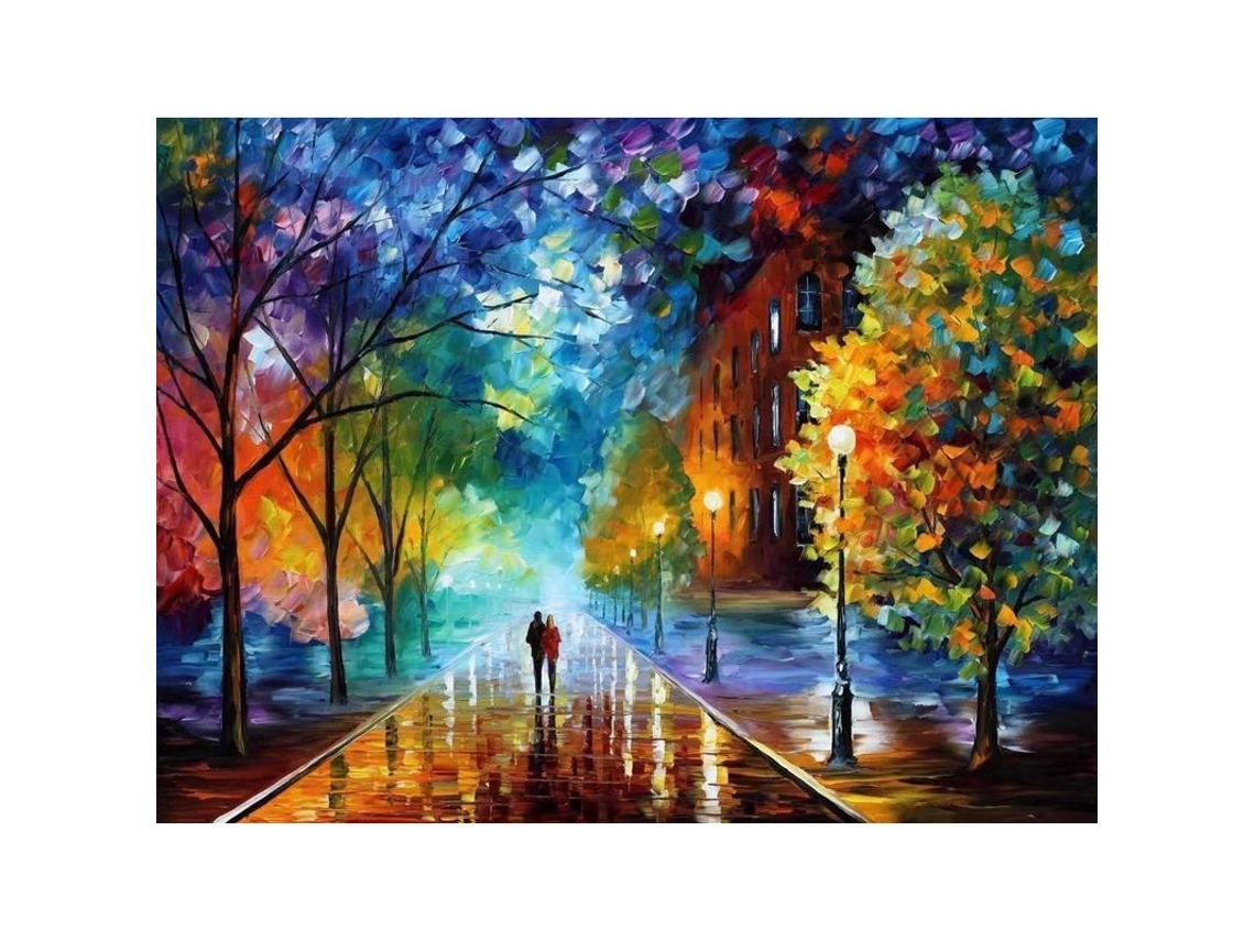 Kit De Pintura Por Números 40x50cm Diy Acrílico Para Niños Y Adultos Principiantes Con Lupa 3x Pinceles Y Pinturas Nuestro Romance Sin Marco