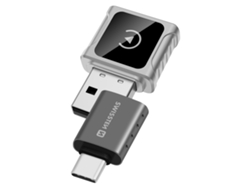 Adaptador inalámbrico Carlink para CarPlay y Android Auto / Adaptador USB-C, gris, SWISSTEN