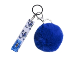 Llavero Con Tarjetero Y Sistema De Recuperación De Tarjetas Largas, Clip Sin Contacto, Azul Para Mujer.