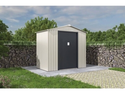 Caseta de Jardín de Metal HABITAT ET JARDIN Metálica "Nebraska" - 4,07 M² - Beige Gris Antracita