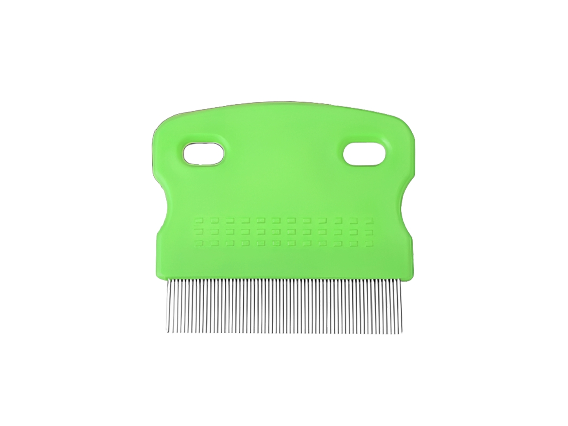 Peine antipiojos para perros y gatos, acero inoxidable, Care Green, corto