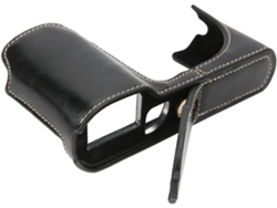 Funda De Piel Para Cámara, Compacta Y Ligera, Resistente A Los Arañazos, Tacto Agradable Para La Cámara, Color Negro Y Marrón.