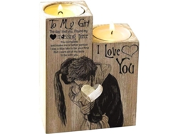 Portavelas De Madera Con Forma De Corazón Para Mi Chica, Regalo Romántico De Cumpleaños Y San Valentín.