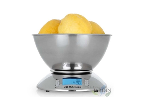 Báscula de Cocina ORBEGOZO Acero Inoxidable y LCD (Capacidad: 5 kg - Gradución: 1g)