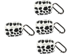 Estuche Para Auriculares Con Estampado De Vaca De 4 Piezas Para Un Uso Elegante Y Práctico.