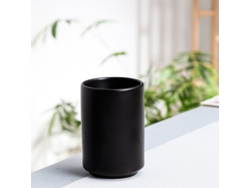 Soporte De Cerámica Para Cepillos De Dientes Con Esmalte Brillante - Negro - Baño Moderno
