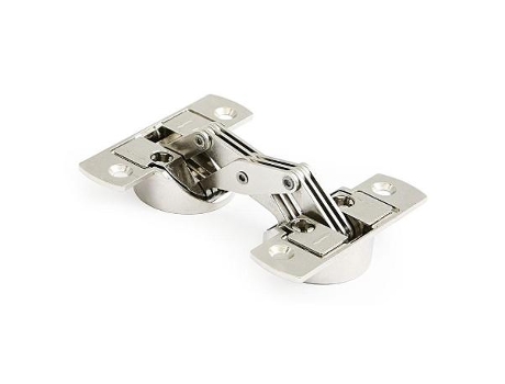 Bisagra inglete 120 niquel doble cazoleta con brazo articulado