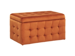 Otomana BELIANI Michigan de Terciopelo Naranja 72x42x40