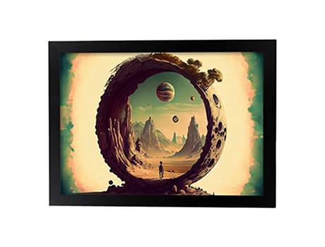 NACNIC Poster Portal Del Cañón En Estilo Surrealismo Cinematográfico Ilustraciones Y Grabados De Historieta Abstracta Y Artística A3 Marcos Negros
