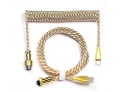 Cable de datos tipo C, cable espiral para teclado mecánico, cable de resorte, cable de carga USB, teclado para juegos. Nostalgia88