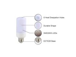 2026-bombilla Led De Llama Parpadeante Tomshine, 3 Modos De Iluminación, Base E26/e27, Smd2835, Ideal Para Fiestas Y Regalos