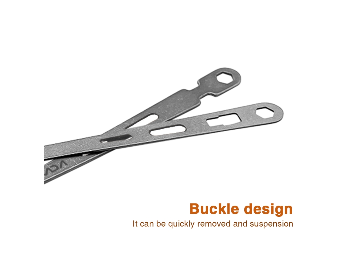 Juego De Cubiertos De Camping De Titanio Puro Con Clip Multifuncional Desmontable Y Cuchillo/tenedor Ligero Para Barbacoa.