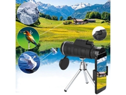 Telescopio Monocular Con Lente Óptica 40x60, Brújula, Trípode Y Clip Universal Para Teléfono Móvil.