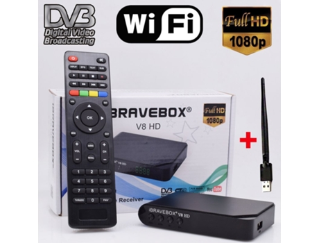 Receptor de satélite iBRAVEBOX V8 HD DVB-S/S2 Full HD Wifi Buscador de satélite negro