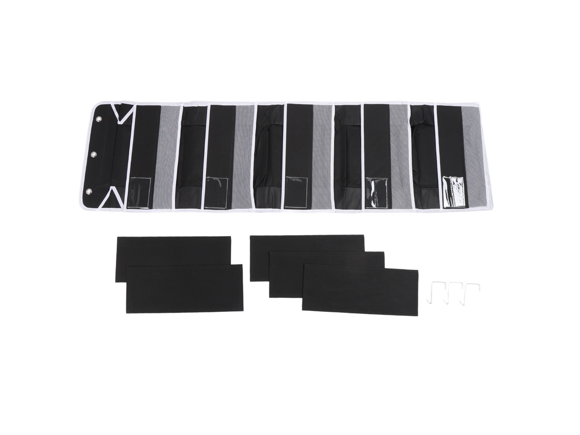 Organizador De Porta Suspenso 5 Camadas Com Janela Pvc Para Brinquedos E Itens Domésticos Preto