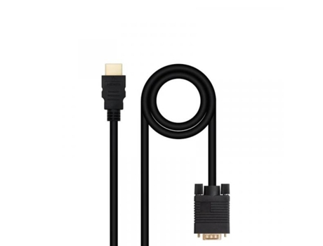 Conversor HDMI a VGA NANO CABLE M-M, 1.8 m Negro