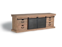 Mueble tv estilo industrial. Multicolor.GINER Y COLOMER 55x40x170