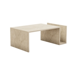Mesa de centro de madera "memo" - 86 x 50 x 32 cm - Travertino