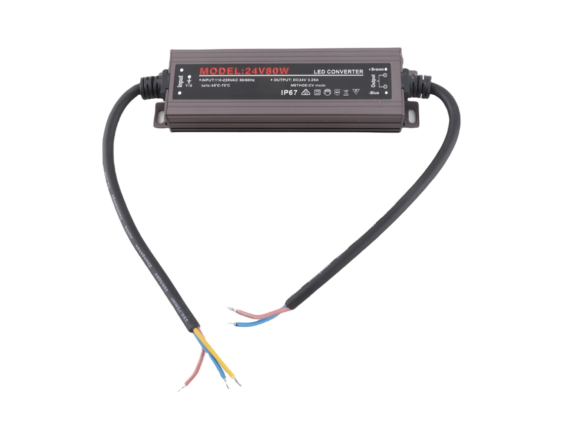 Fuente de alimentación LED ultradelgada e impermeable de 80 W con interruptor, AC110-250V, de marca reconocida.