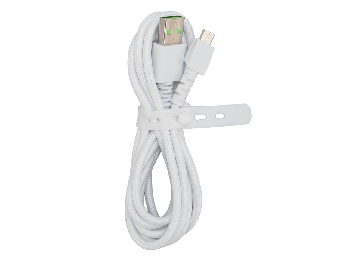 Cable De Carga Micro Usb Para Ratón Naga Pro, 1,8 M, Nailon, Resistente Al Desgaste, Metal Blanco.