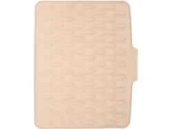 Alfombrilla De Silicona Para Secar Utensilios De Cocina, 40 X 32,5 Cm, Color Beige, Antideslizante Con Borde Elevado.