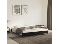 Estructura de cama sin colchón terciopelo negro 160x200 cm
