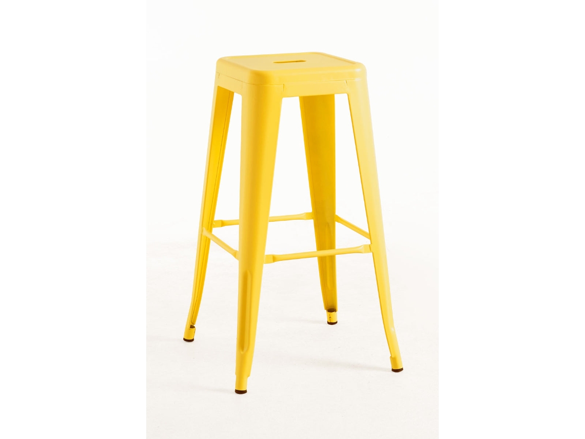 DUDECOR Taburete Alto Leeds Amarillo Cuarzo