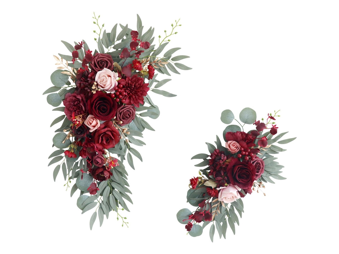 2 guirnaldas de flores artificiales para bodas, adornos florales slowmoose