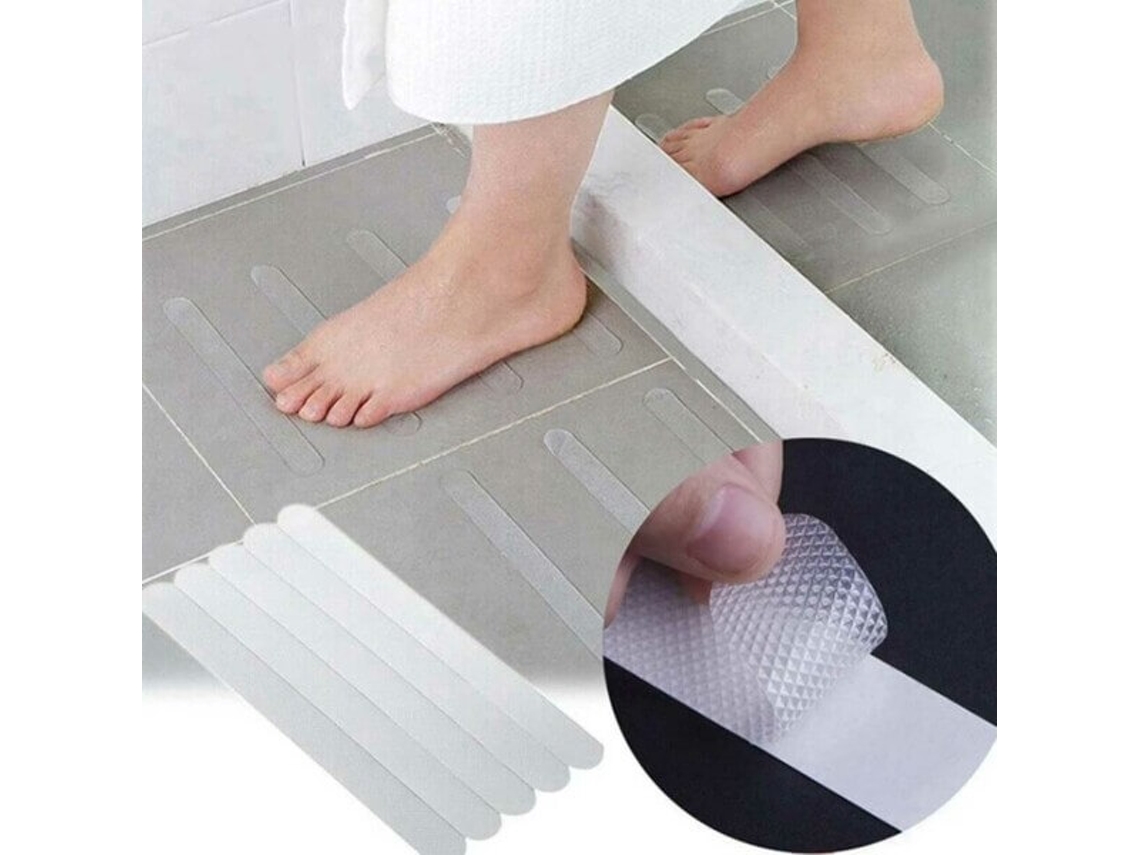 Juego de 12 alfombrillas antideslizantes para ducha de baño, autoadhesivas, antideslizantes