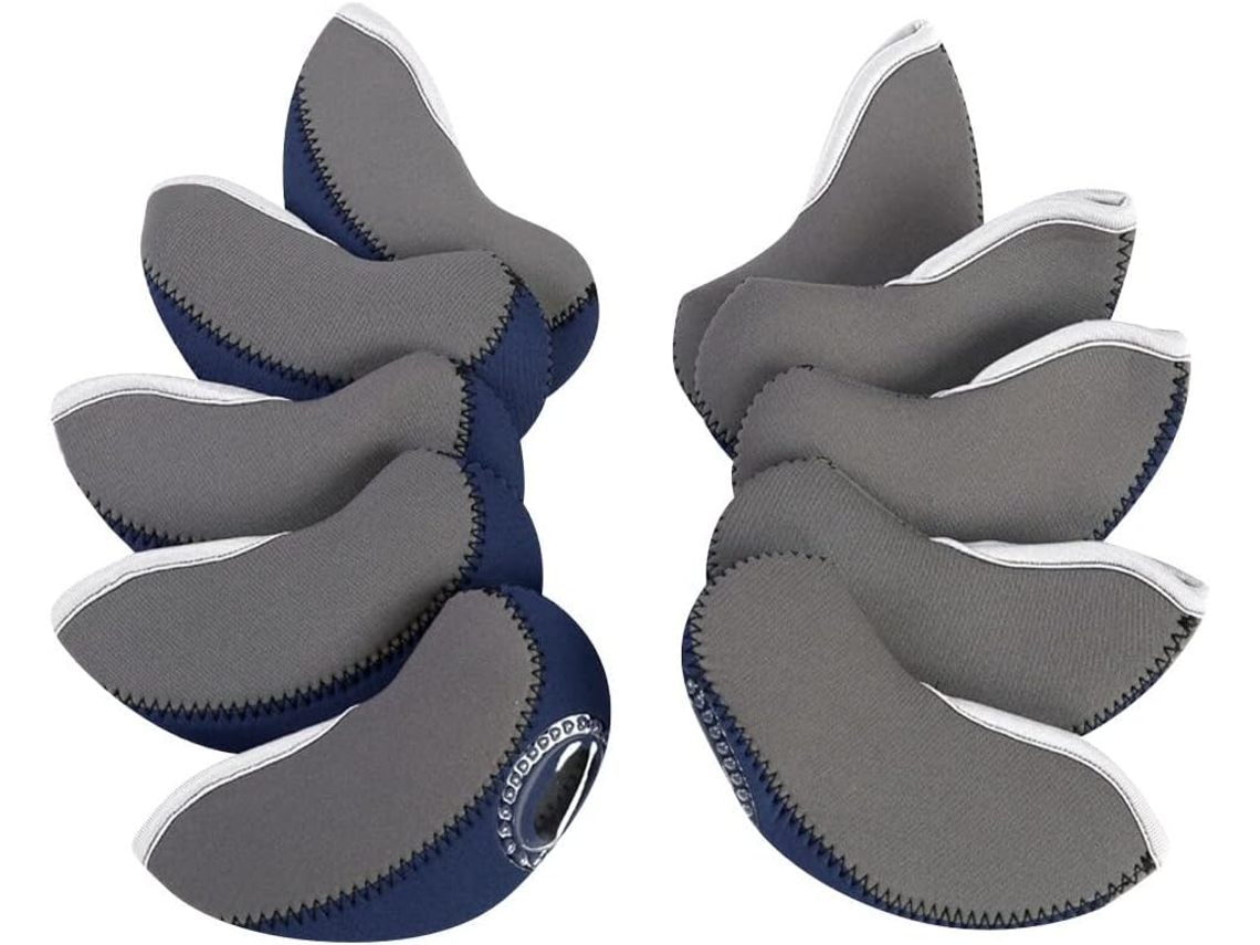 Conjunto de 10 Capas Protetoras para Cabeças de Tacos de Golfe, com Janela Transparente | S/MARCA