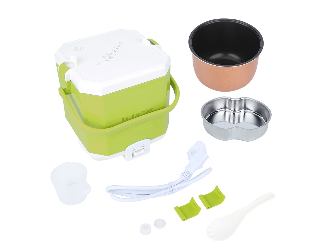 Mini Arrocera Eléctrica Portátil De 1,5 L Con Vaporera Antiadherente Para Arroz Y Sopas - Verde