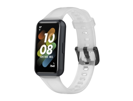 Correa de Silicona ajustable translúcido para Huawei Band 7 - blanco transparente