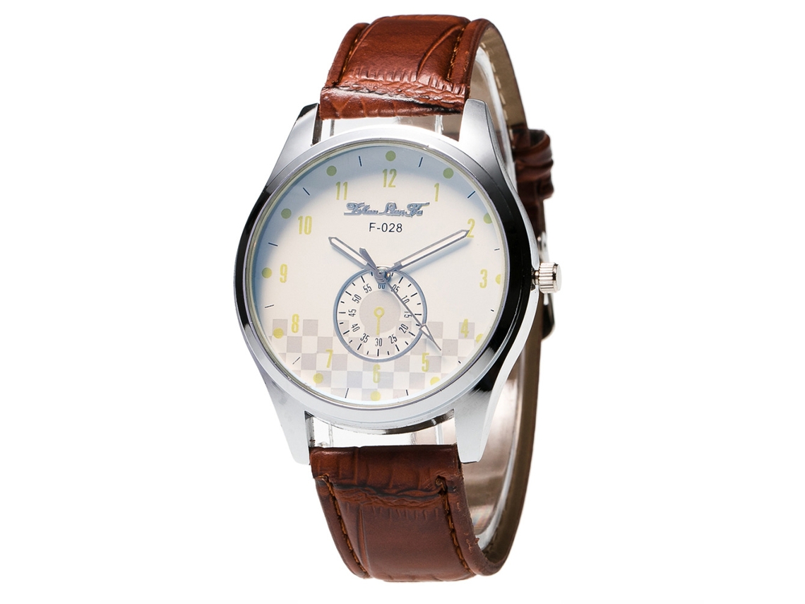 Reloj De Pulsera Unisex Hombre Mujer Anti Luz Azul De Cristal De Cuarzo Zhoulianfa Café