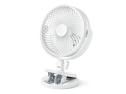 Ventilador De Mesa De 15 Cm Con Pinza, Funciona Con Corriente Eléctrica, 2 Velocidades, Blanco, Ideal Para Uso En Interiores, Fácil De Usar
