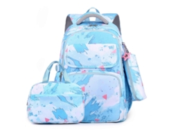 Mochila funcional y moderna para mujer con lonchera y estuche para lápices, práctica para la escuela y la biblioteca, azul.