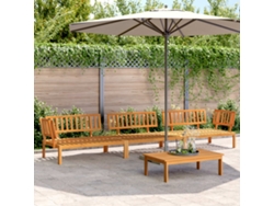 Juego de 4 muebles de jardín de palets de madera maciza de acacia, DKD Home Decor