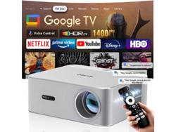 Proyector portátil OSCAL PV800 Pro oficial Google TV, 4K, HDR10+, 1080p nativo, enfoque automático/corrección trapezoidal, Wi-Fi 6, Bluetooth.
