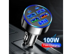 Cargador de coche C-250w PD QC3.0 con toma de carga rápida y pantalla digital