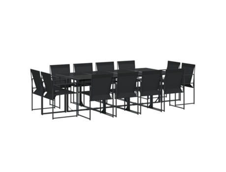 Conjunto 13 de comedor de jardín 1VIDAXL textileno negro