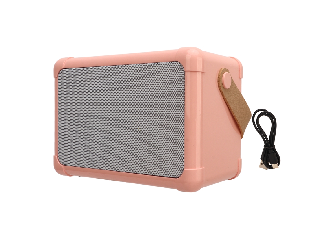 Altavoz Bluetooth Hifi Con Transmisión Rápida, Antiinterferencias, Luz Led Rosa, Sin Micrófono.