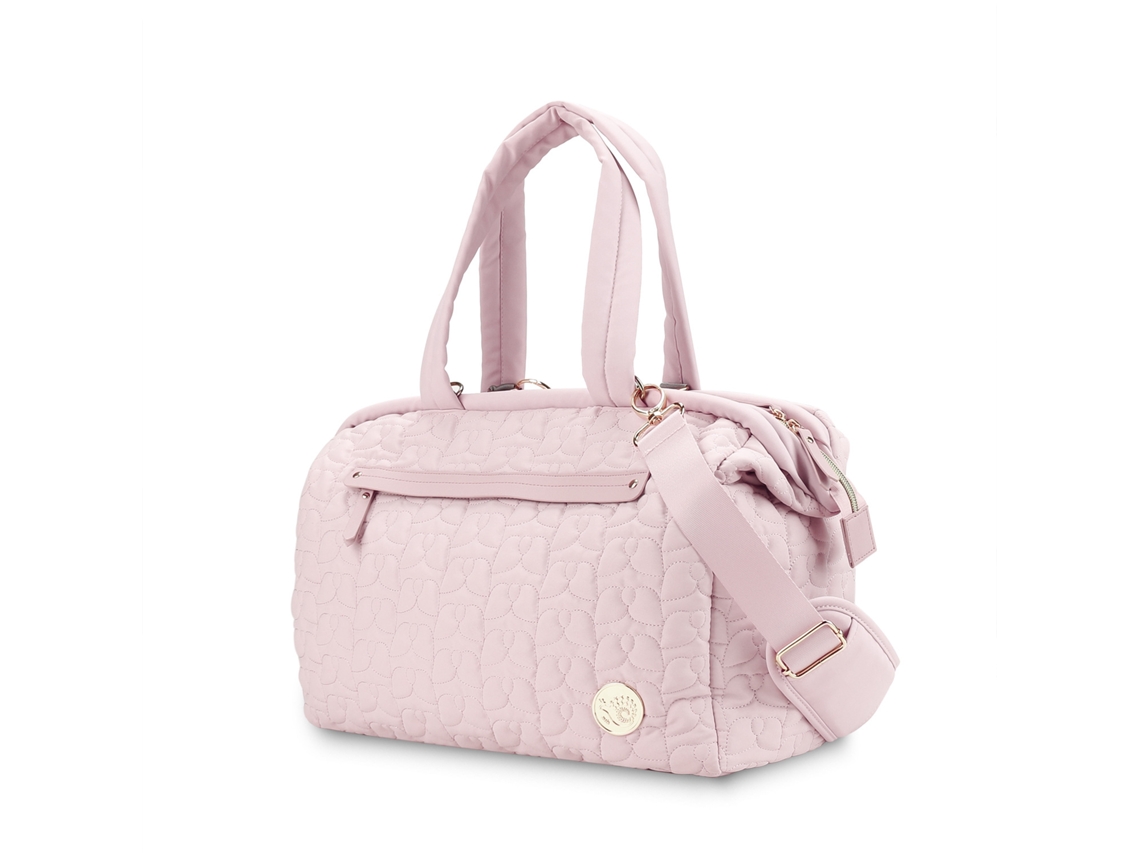 Bolsa de pañales acolchada de gran capacidad para mamás y bebés, ideal para usar al aire libre y en cochecitos. Rosa Yunzii