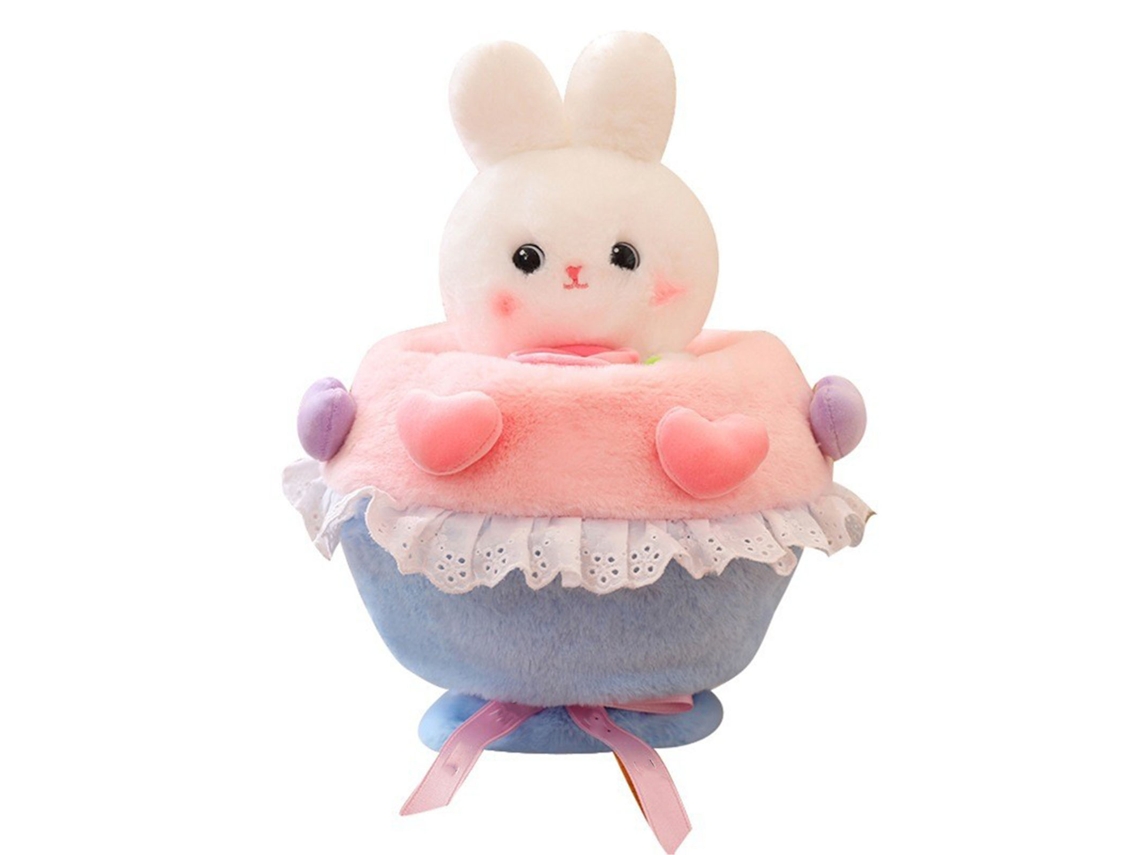 Ramo De Conejos De Peluche Con Diseño De Dibujos Animados, Suave Y Perfecto Para El Día De San Valentín.