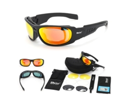 Gafas deportivas de ciclismo Yuysan C6 con 4 lentes polarizadas, protección táctica CS para motocicletas.
