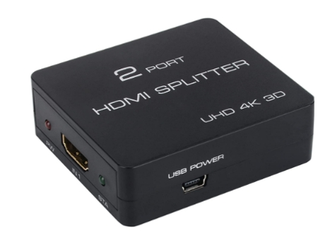 Divisor HDMI 4K Distribuidor de Distribución 1 Entrada 2 Salida para Monitor Dual Espejo @30Hz 1080P Soporte 3D Compatible con Ps4 Ps3 Pc BISBISOUS