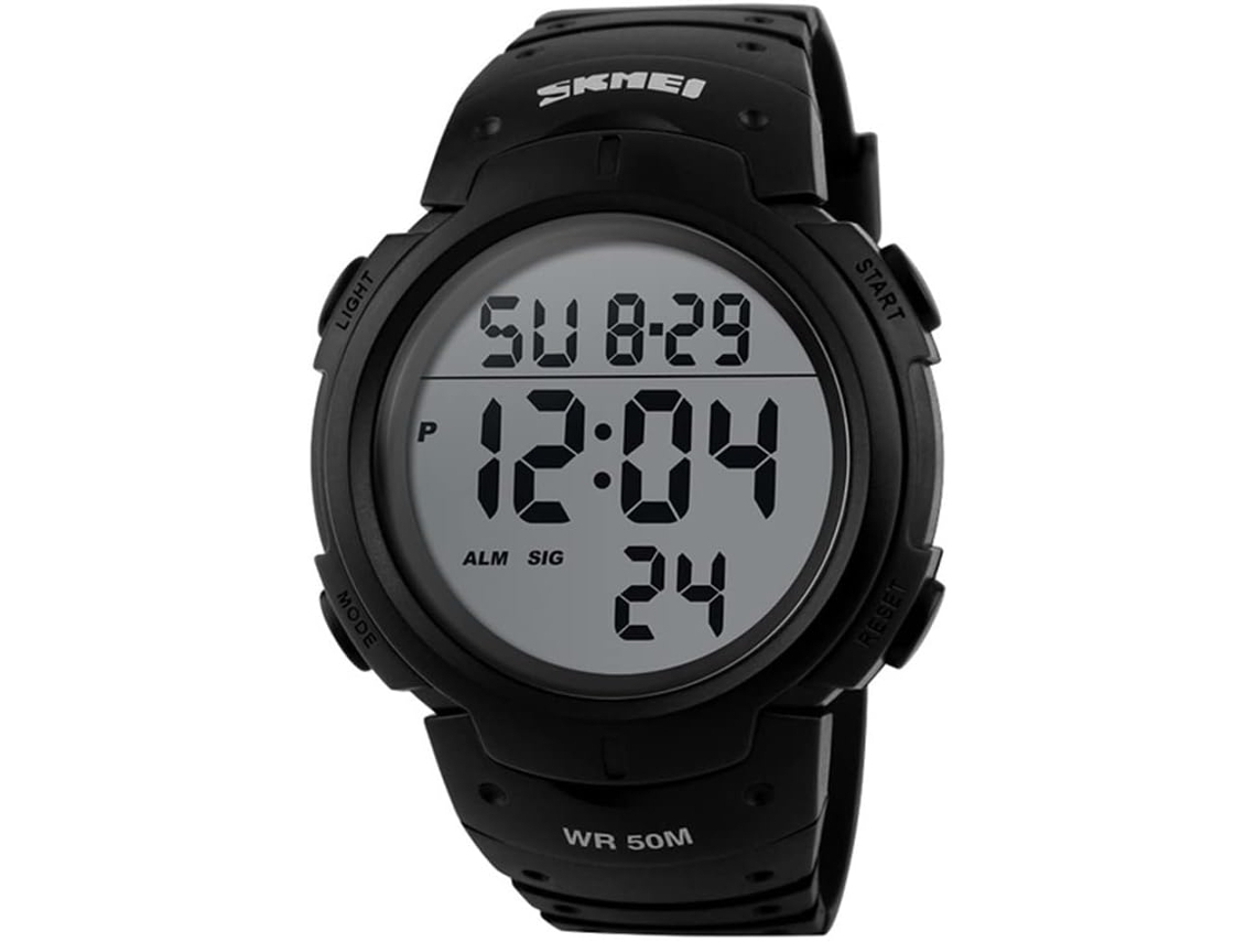 Reloj para hombre con números grandes, reloj despertador resistente al agua hasta 50M, reloj de pulsera Digital para hombre