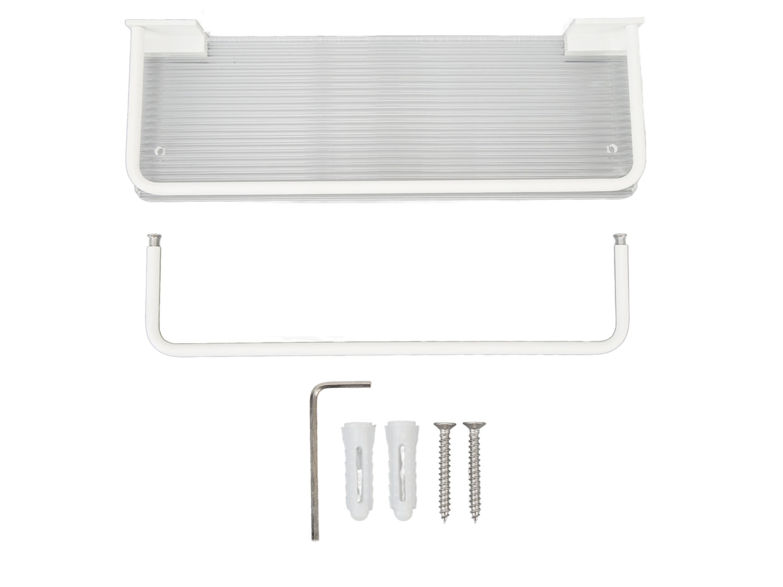 Estantes flotantes para baño de 30 cm, sin perforaciones, de aluminio acrílico, para montar en la pared, con varilla