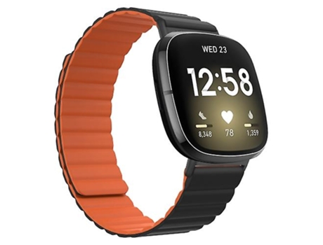 Correa Smartwatch Para Fitbit Versa 3/Sense Negro Naranja VENISYMLIS